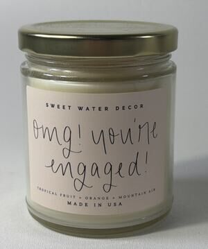 OMG! You're Engaged Candle - Engagement Candle Gift for Bride 9oz Bridal Shower